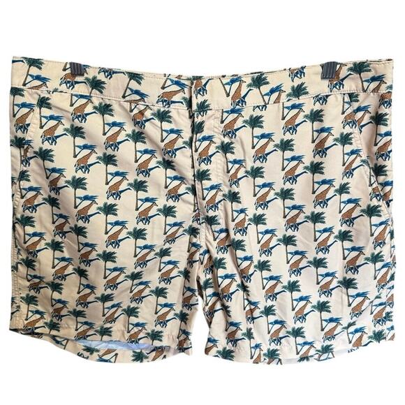 Retromarine Banana Republic NWT Swim Shorts Giraffe Print Mesh Lining Size XL - Picture 2 of 13